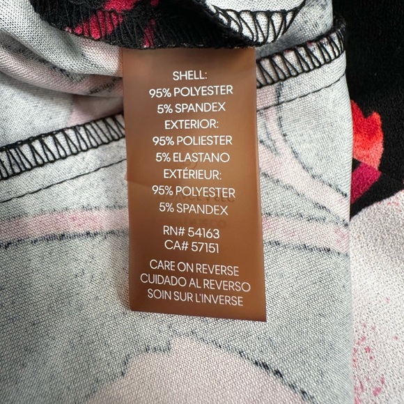 Calvin Klein Red Black Floral Crepe Sheath Dress size 6P. - Picture 4 of 4